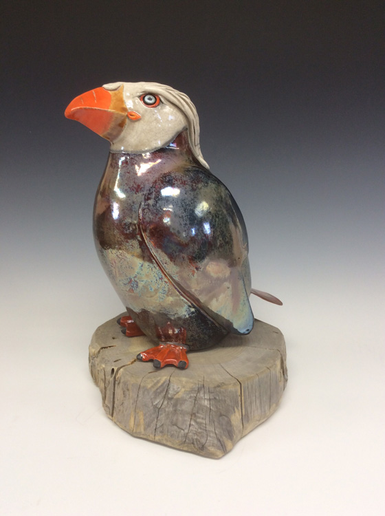 Oregon Coast Puffin Raku