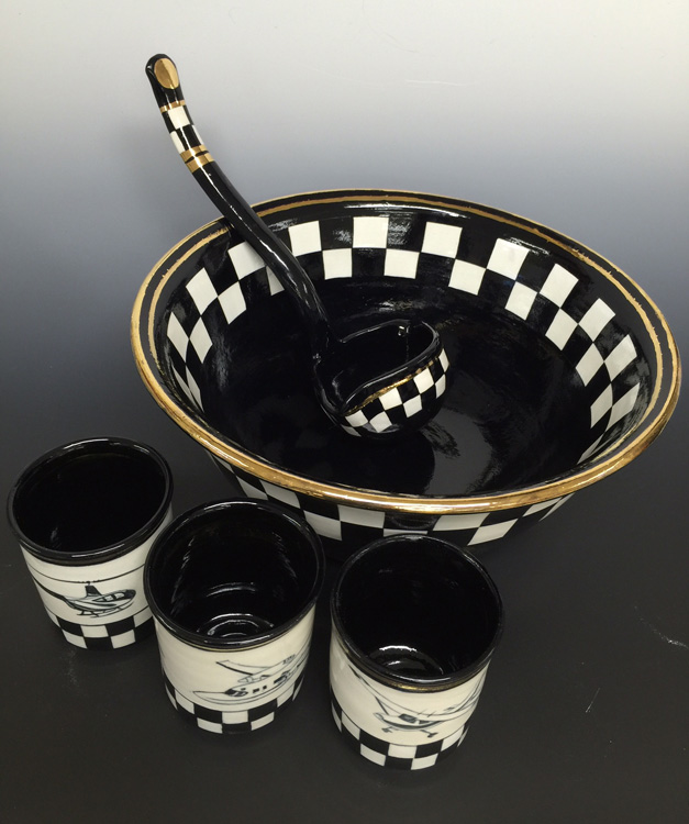 Baker Aircraft Punch Bowl Set