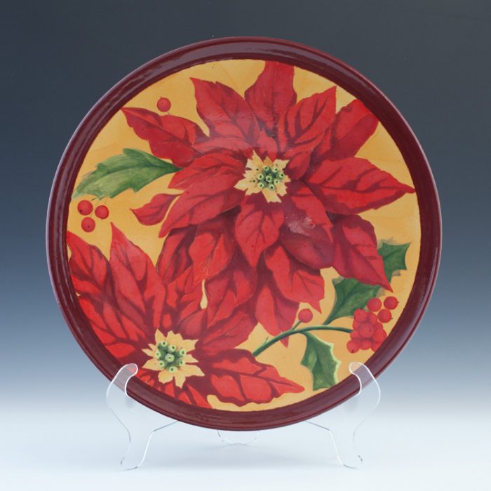 Raku Poinsettia Platter 3