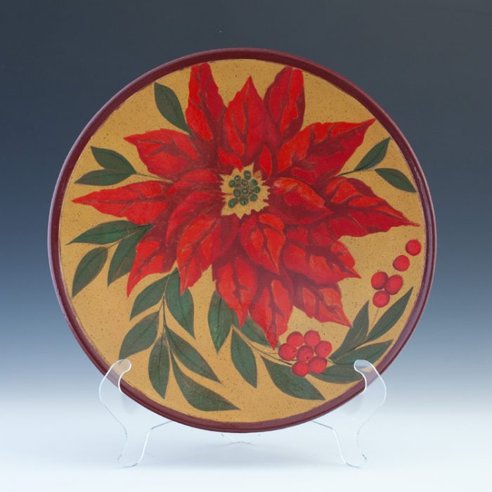 Raku Poinsettia Platter 4