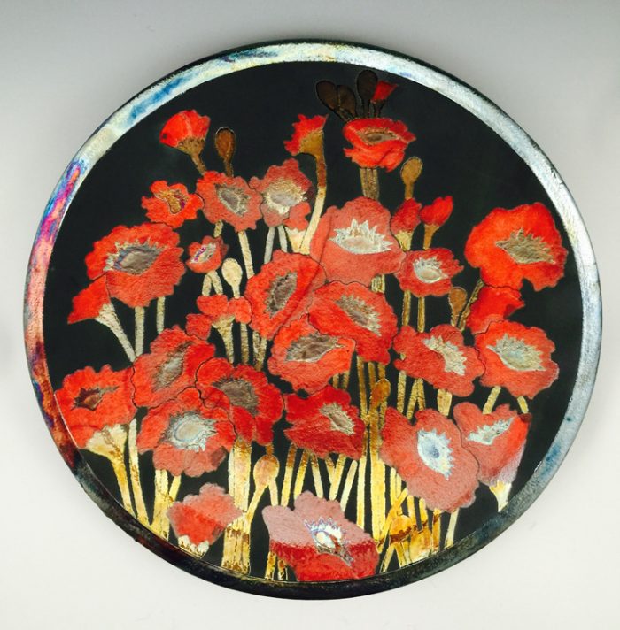 Poppy Platter Raku