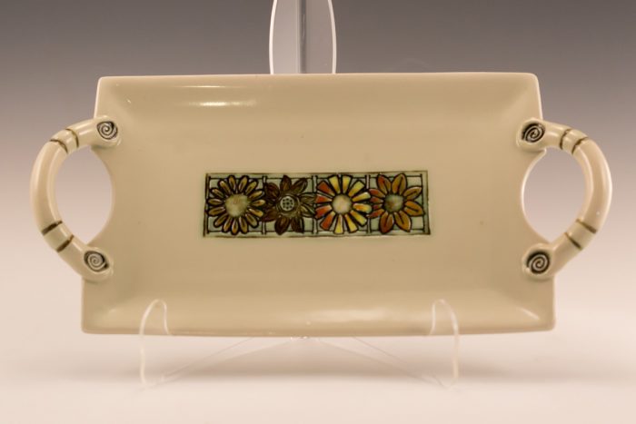 Stoneware Floral Tray