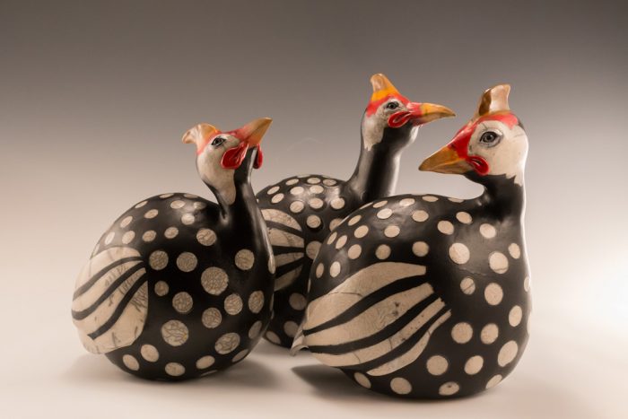 Guinea Hens Raku